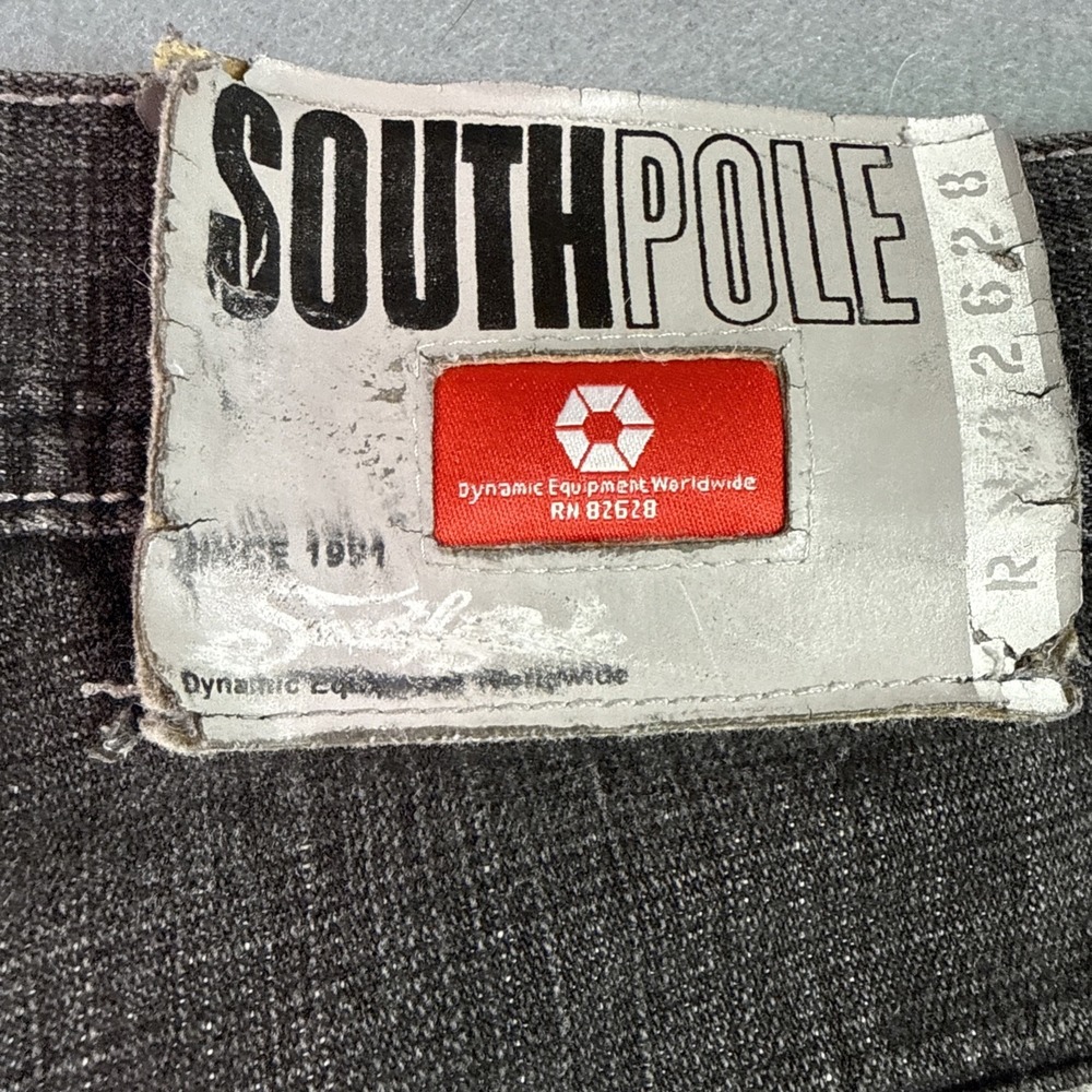 Vintage Southpole Jeans Mens 36x30 Black Baggy Y2K Grunge Red Tab Hip Hop 2000s - Picture 10 of 11